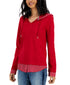 Women's Layered-Look French Terry Hoodie Top